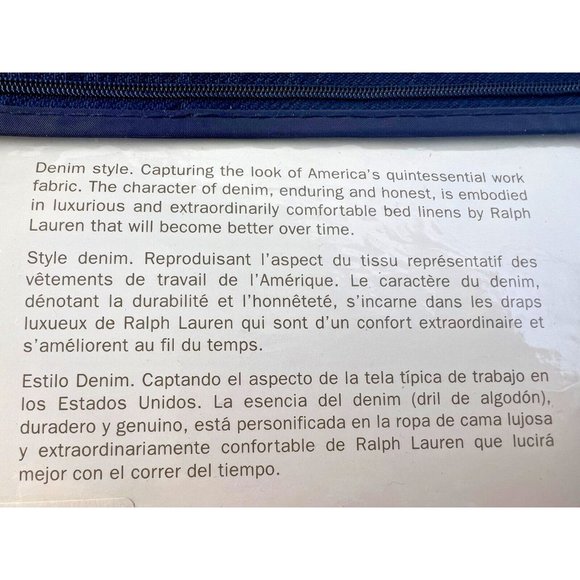 New Ralph Lauren King Bedskirt Fresh Pond Stripe Denim Red White Box Pleat Style - Picture 4 of 9